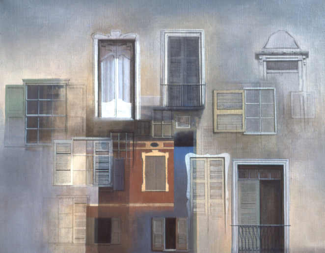 Wim Blom-Different points of view 1978 oil on canvas 61x73 cm
